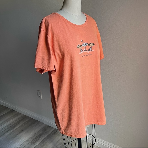 Life Is Good XXL T-Shirt “Social Network” Beach Orange Women’s Top Short Sleeve - Picture 4 of 14